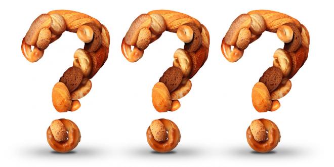 question marks made out of bread